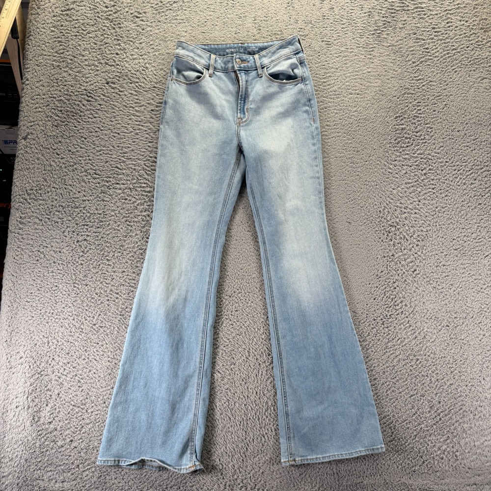 Old Navy Wow Jeans Women 0 Blue Cotton Denim Flared Leg Streetwear Faded Stretch